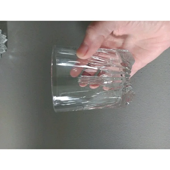 2 Italian Rocks Glass UNMATCHED Cut Glass Art Deco Regency Luxury Barware Retro - Picture 3 of 10